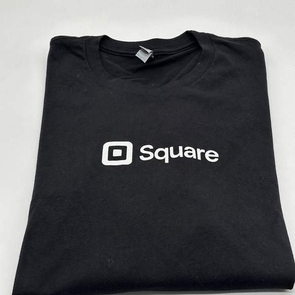 Black Logo T Shirt Square black tee Men’s size Large - Picture 1 of 7